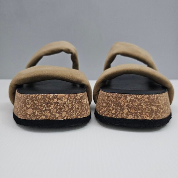 NEW Free People Fairmount Sandal Womens 9.5 Taupe Tan Suede Cork Platform Slide - Picture 6 of 13